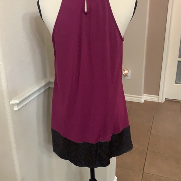 INC International Concept BE MYSTERIOUS boysenberry/gray sleeveless tunic halter - Picture 9 of 16